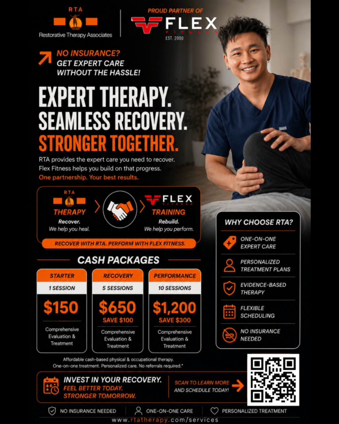Restorative Therapy Associates — proud partner of Flex Fitness. Expert cash-based physical & occupational therapy in Laguna Hills.